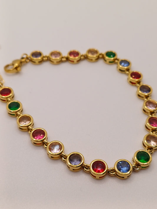 Braccialetto arcobaleno gold