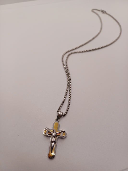 Collana uomo croce gold