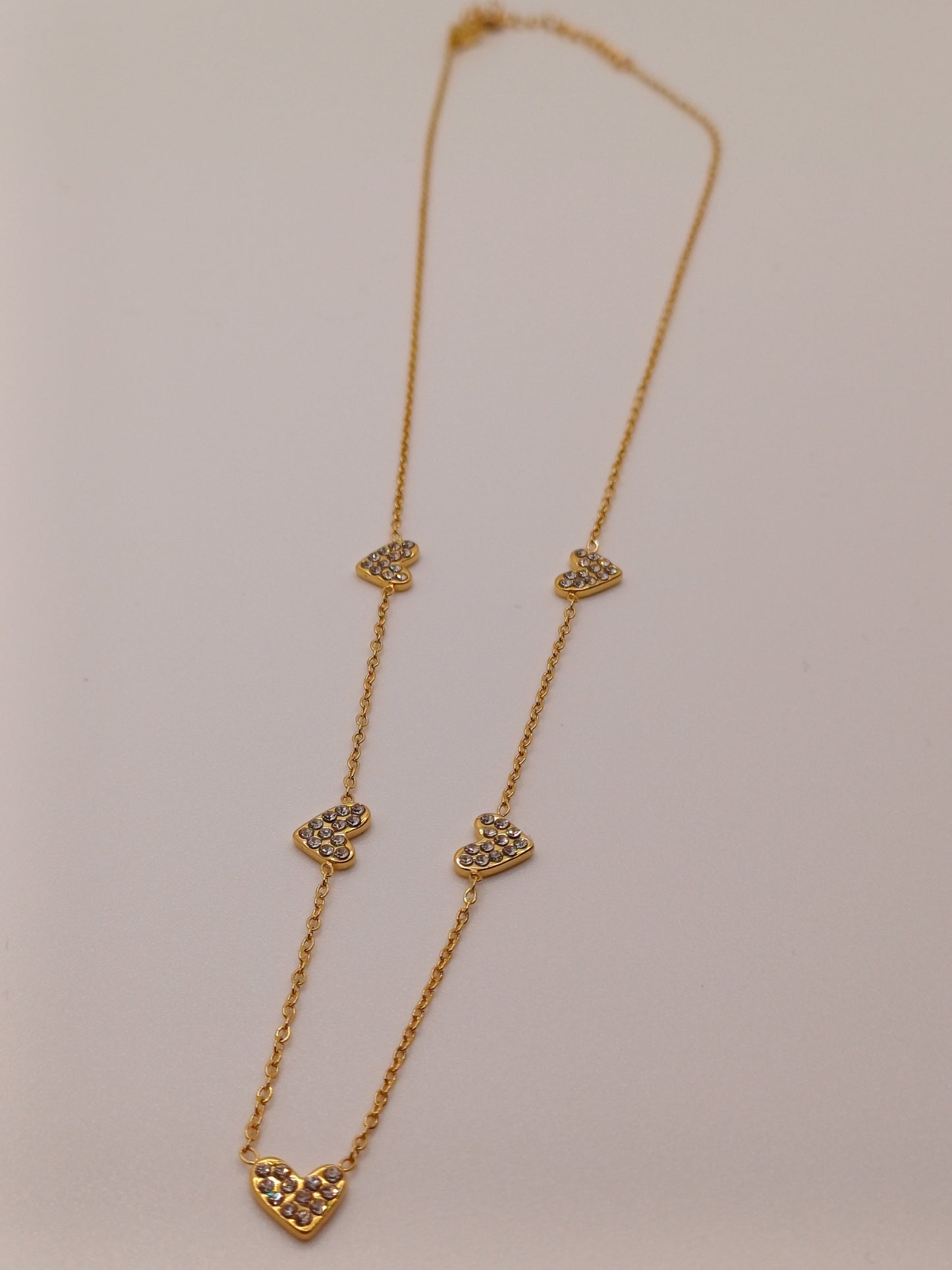 Collana cuori minimal gold