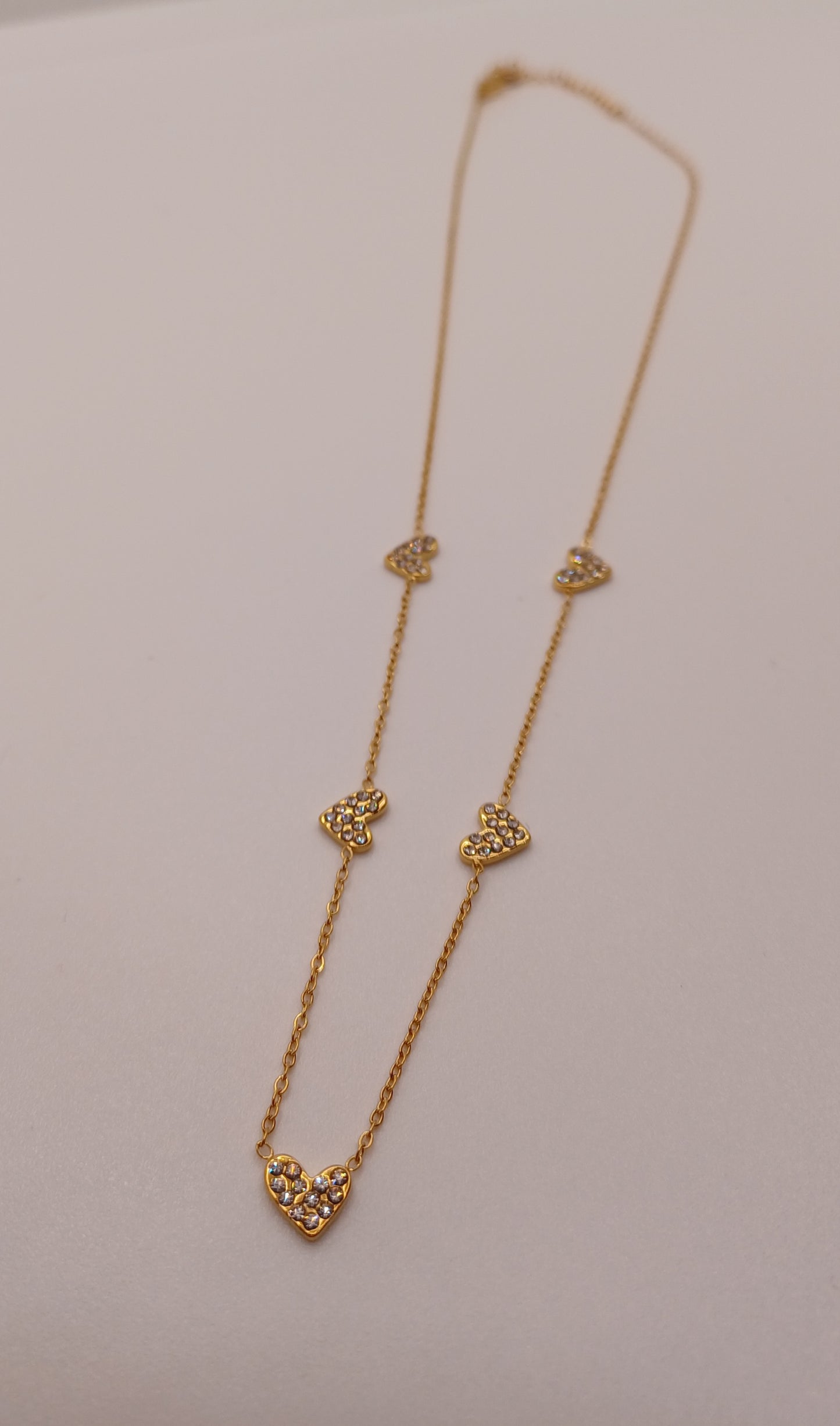 Collana cuori minimal gold