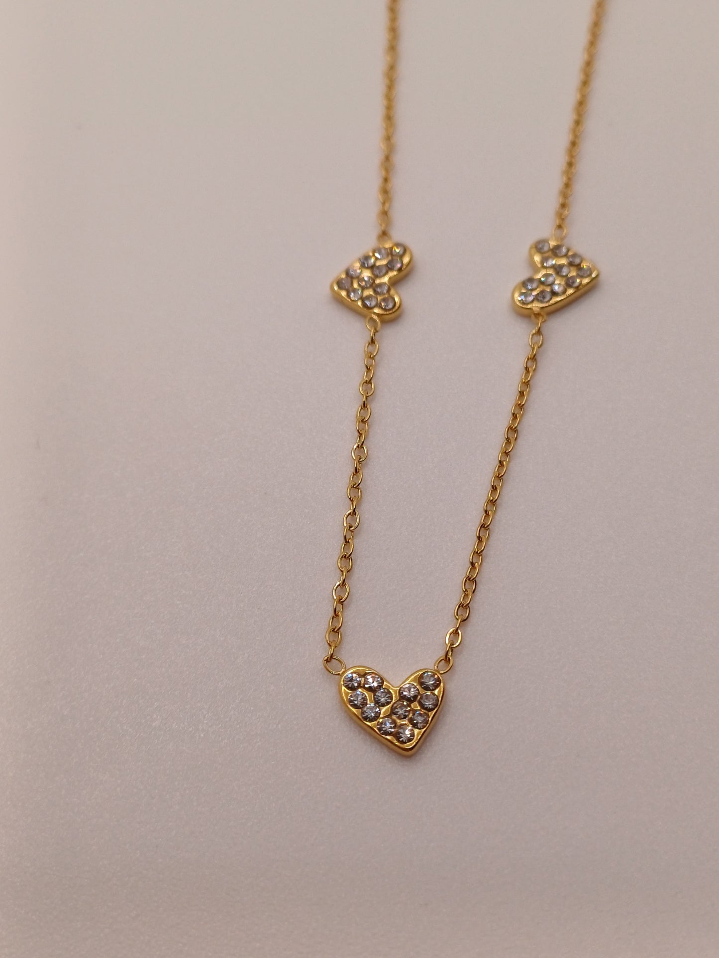 Collana cuori minimal gold