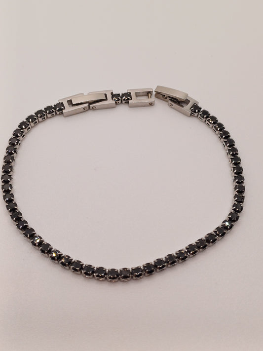Braccialetto simil tennis nero