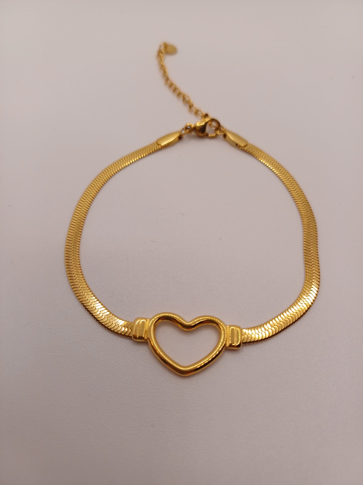 Braccialetto snake cuore gold
