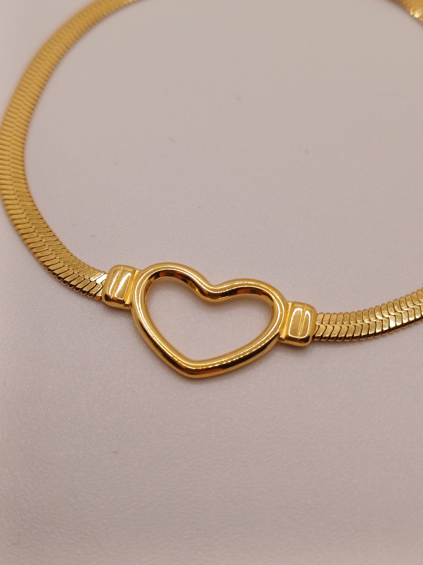 Braccialetto snake cuore gold