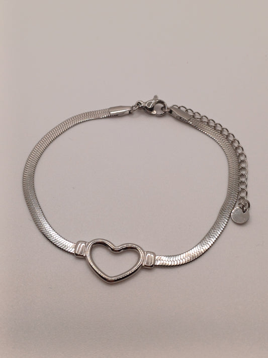 Bracciale snake cuore silver