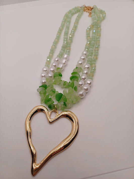 Collana giada cuore gold