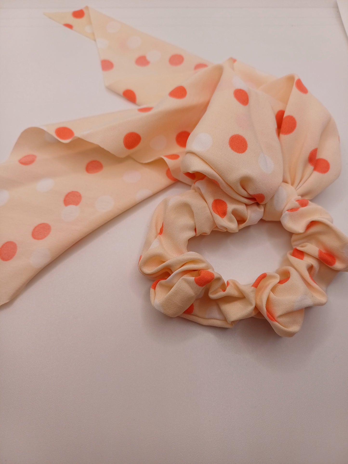 Elastico fiocco rosa a pois