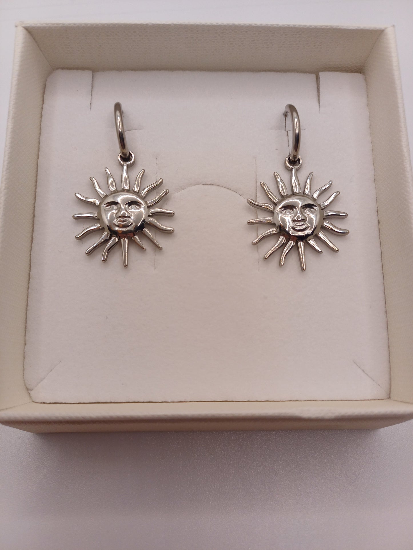 Orecchini cerchio sole silver