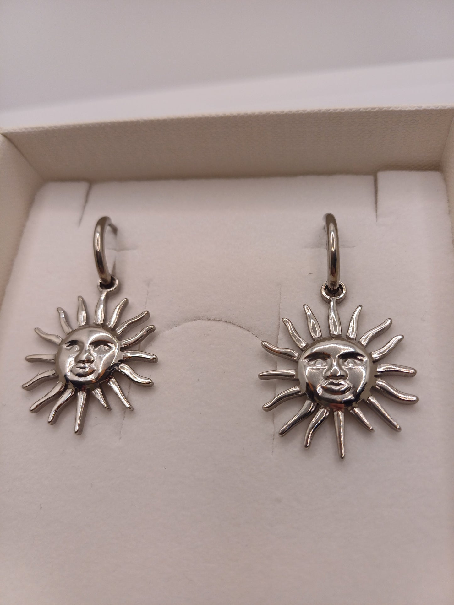 Orecchini cerchio sole silver