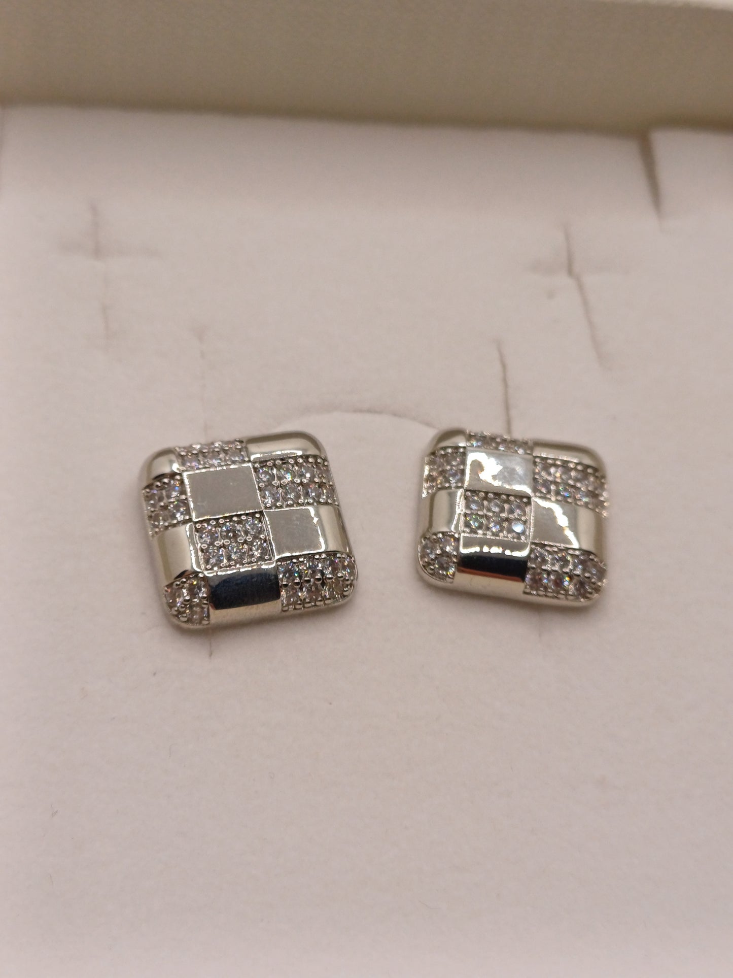 Orecchini scacchi silver