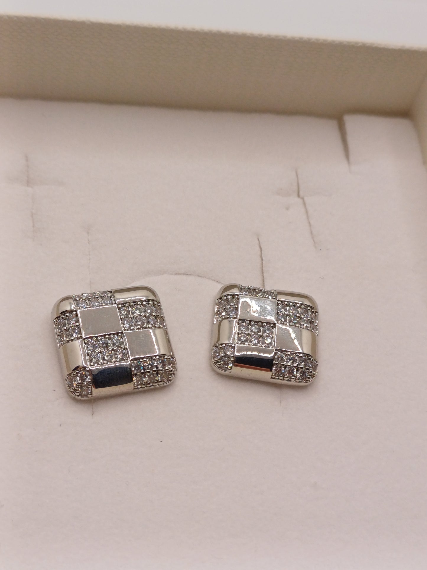 Orecchini scacchi silver